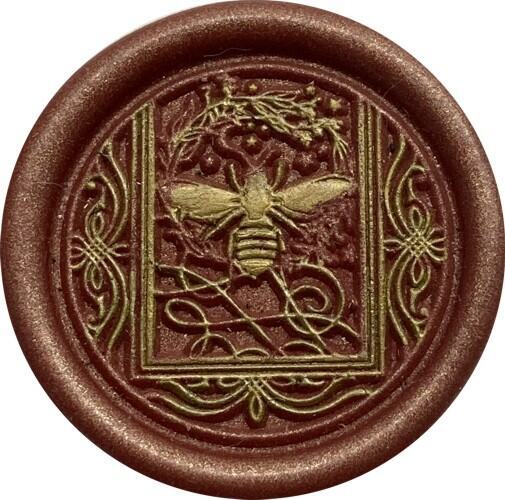 Bumble Bee in Intricate Frame Wax Seal Stamp Head - Beautiful Design!