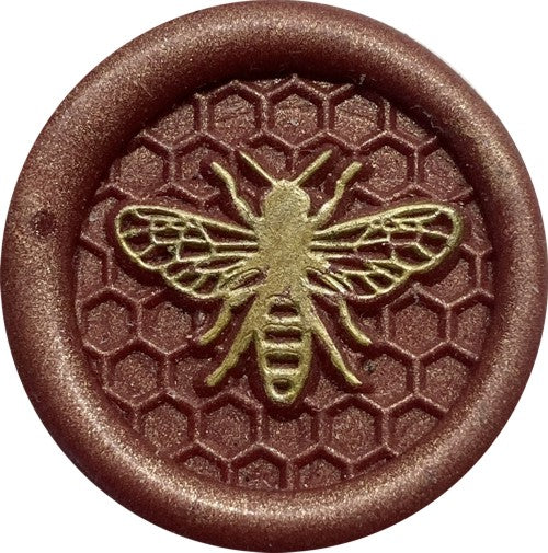Cute Bee on Honeycomb Background Wax Seal Stamp Head