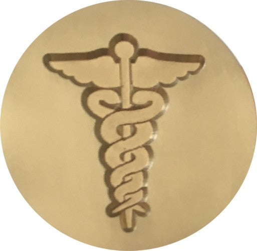 Caduceus Wax Seal Stamp engraved head; Doctor / Symbol of Healing (1" diameter)