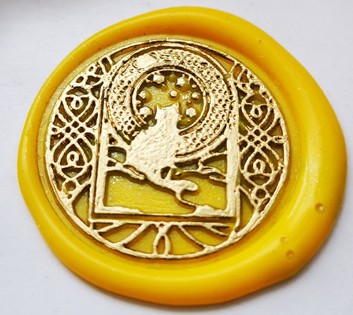 Cat Looking through Round Window - 1.2" diameter Wax Seal Stamp Head