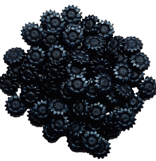 Deep Blue sunflower-shape Sealing Wax Beads for Envelopes & Invitations, 3 ounces (approx. 325 beads)
