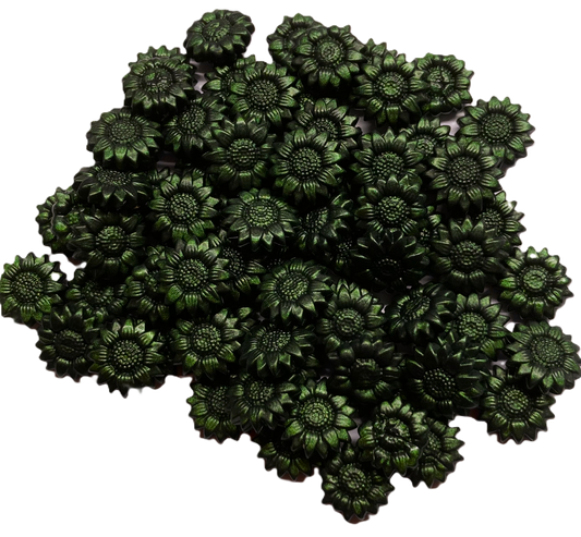 Deep Green sunflower-shape Sealing Wax Beads for Envelopes & Invitations, 3 ounces (approx. 325 beads)