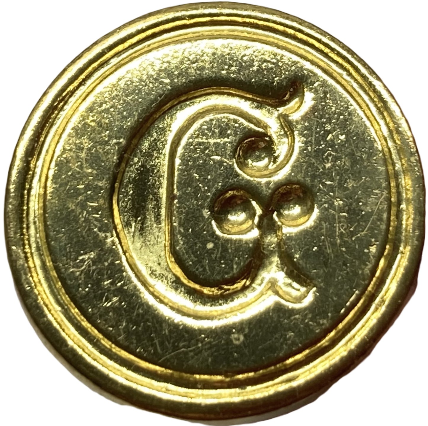 Initial Wax Seal Stamp (3/4" round brass seal & handle, may be imperfect)