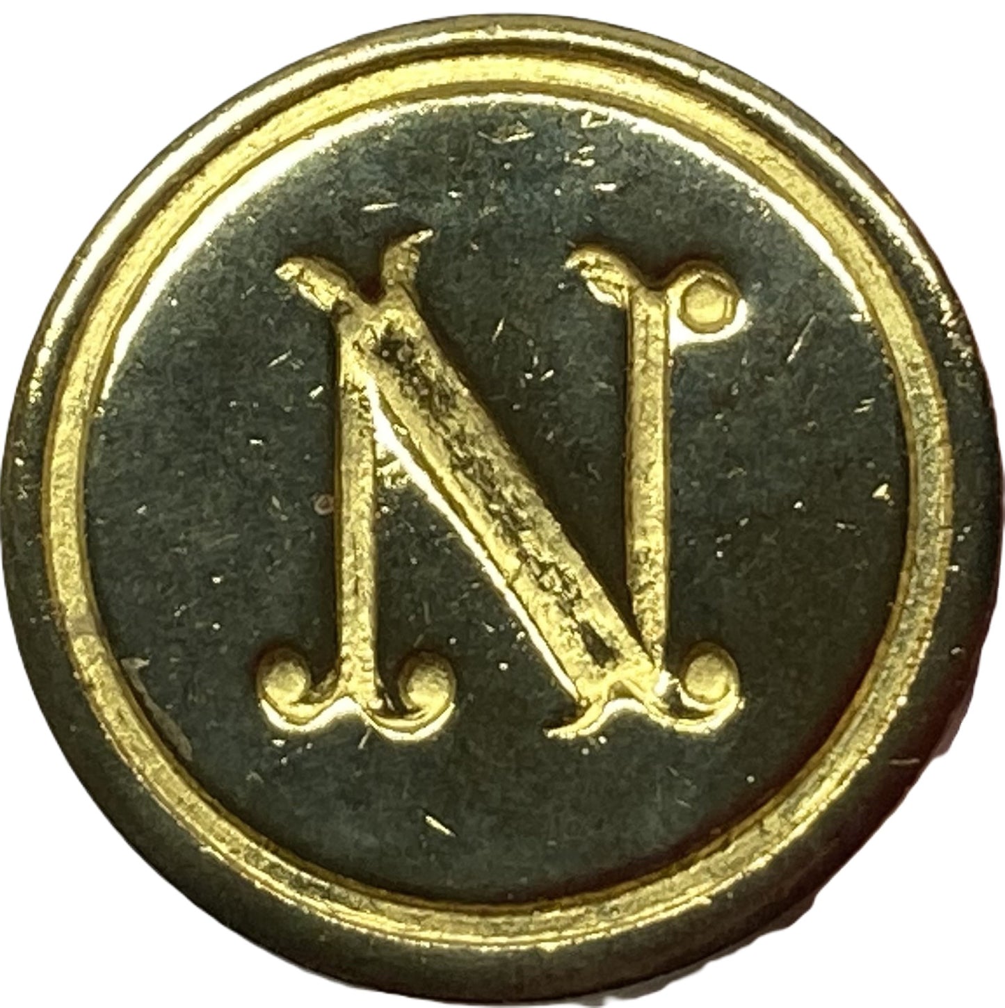 Initial Wax Seal Stamp (3/4" round brass seal & handle, may be imperfect)