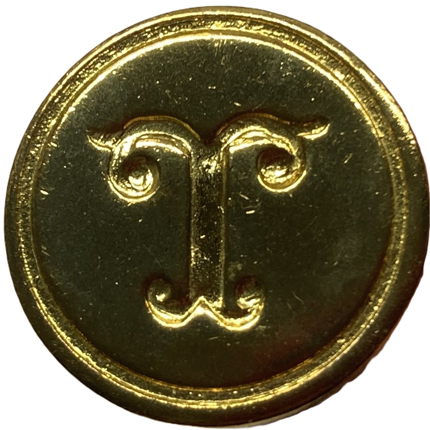 Initial Wax Seal Stamp (3/4" round brass seal & handle, may be imperfect)