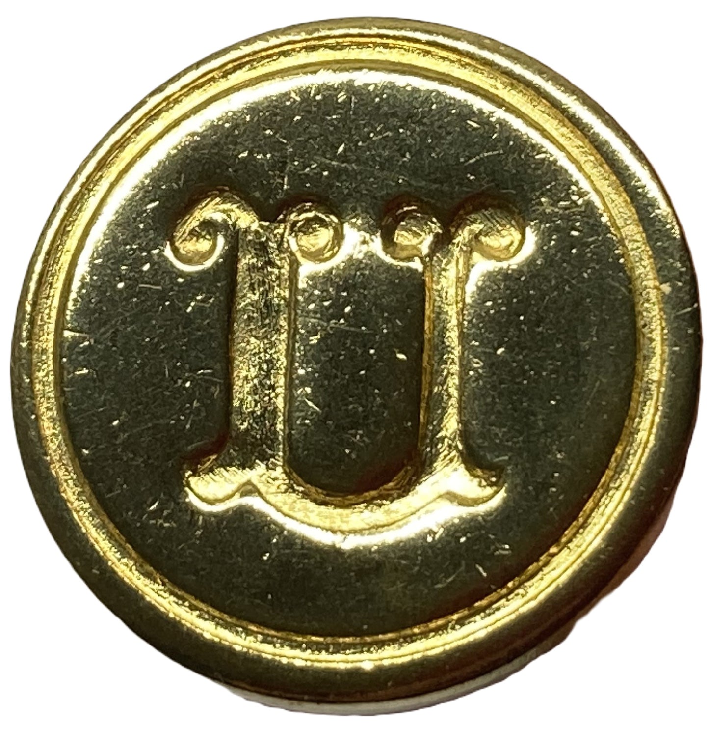 Initial Wax Seal Stamp (3/4" round brass seal & handle, may be imperfect)