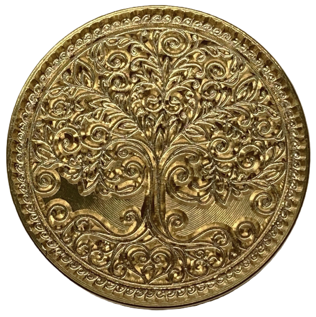Filigree swirl tree inside scroll border - wax seal stamp