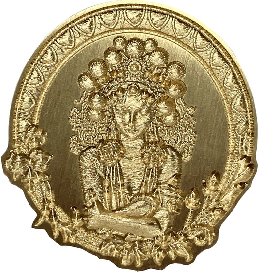 Beautiful 3D Goddess inside Intricate Frame - Wax Seal Stamp head; Unique Shaped Design