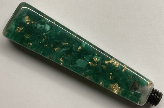 Green (with gold speckles) Angular Resin Wax Seal Stamp Handle
