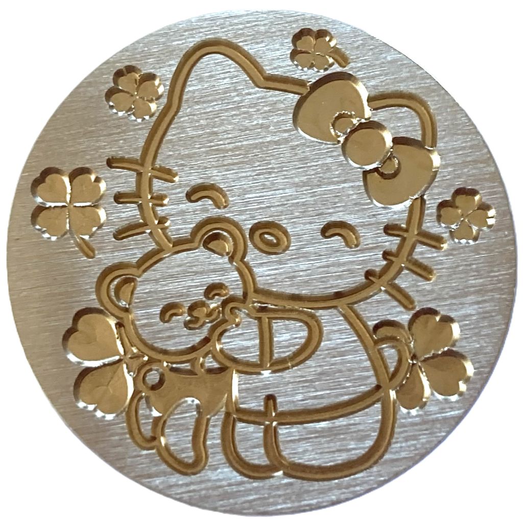 Hello Kitty with Stuffed Teddy Bear - 1" diameter Wax Seal Stamp Head, so cute!