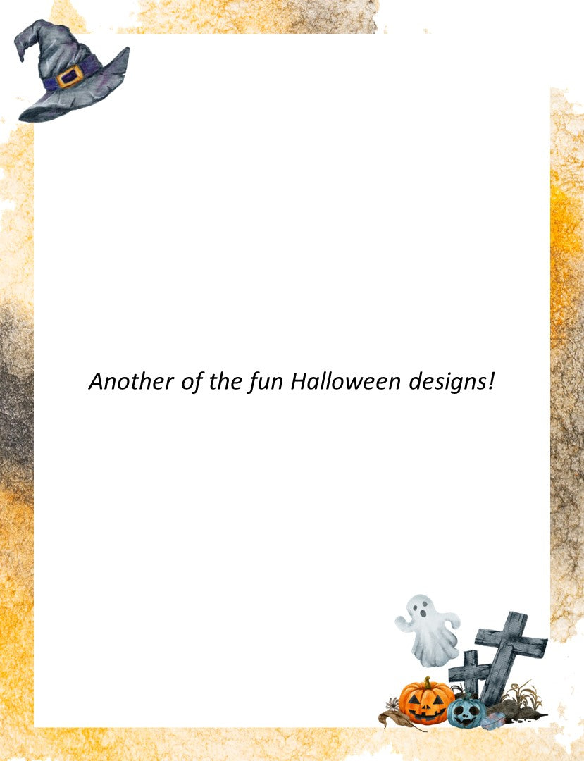 Fun Halloween Notepaper Stationery pack, 4 unique designs (Digital Download)