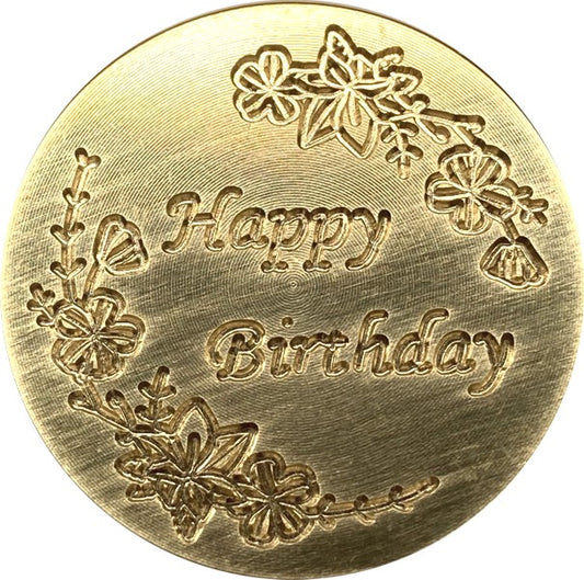 Happy Birthday floral design Wax Seal Stamp head