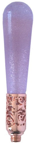 Shimmering Lavender resin Wax Seal Stamp Handle - filigree rose gold metal at base!