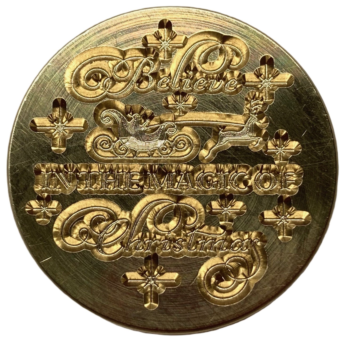 Believe in the Magic of Christmas - 1" diameter Wax Seal Stamp Head