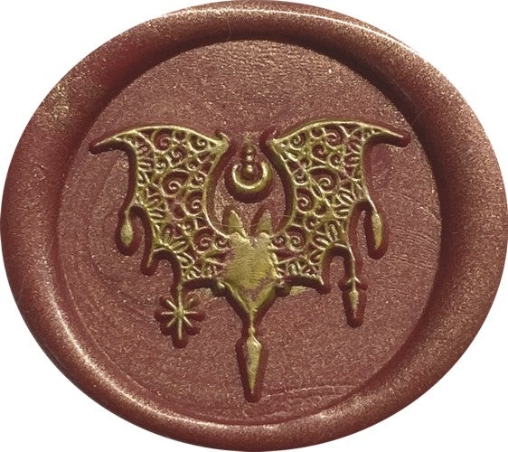 Bat with Mandala-style Wings Wax Seal Stamp Head, 1.2" diameter