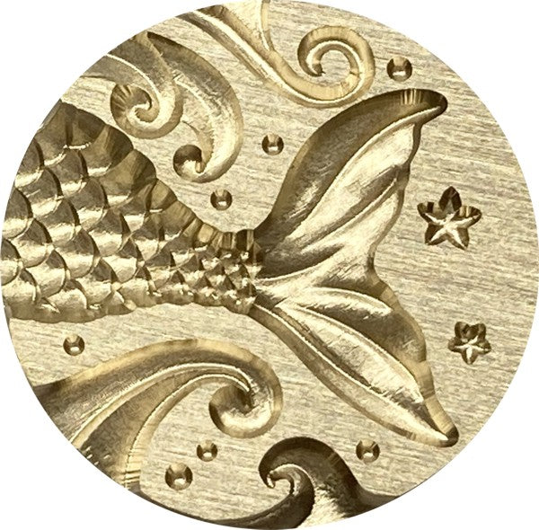 3D Mermaid Tail (Swirls/Waves, Starfish, Bubbles) Wax Seal Stamp head