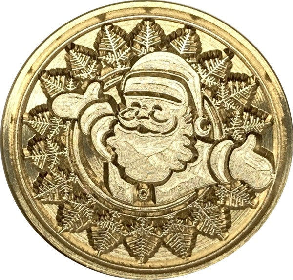 Santa with outstretched Arms, surrounded by Tiny Christmas Trees - Wax Seal Stamp head