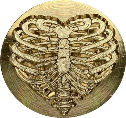 Heart-shaped Ribcage - Wax Seal Stamp Head, 1" diameter