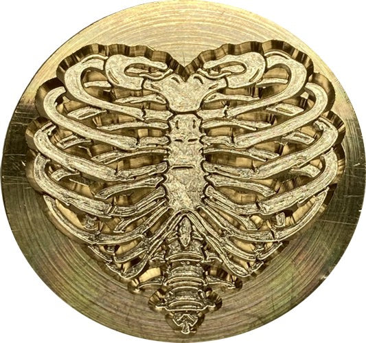 Heart-shaped Ribcage - Wax Seal Stamp Head, 1" diameter