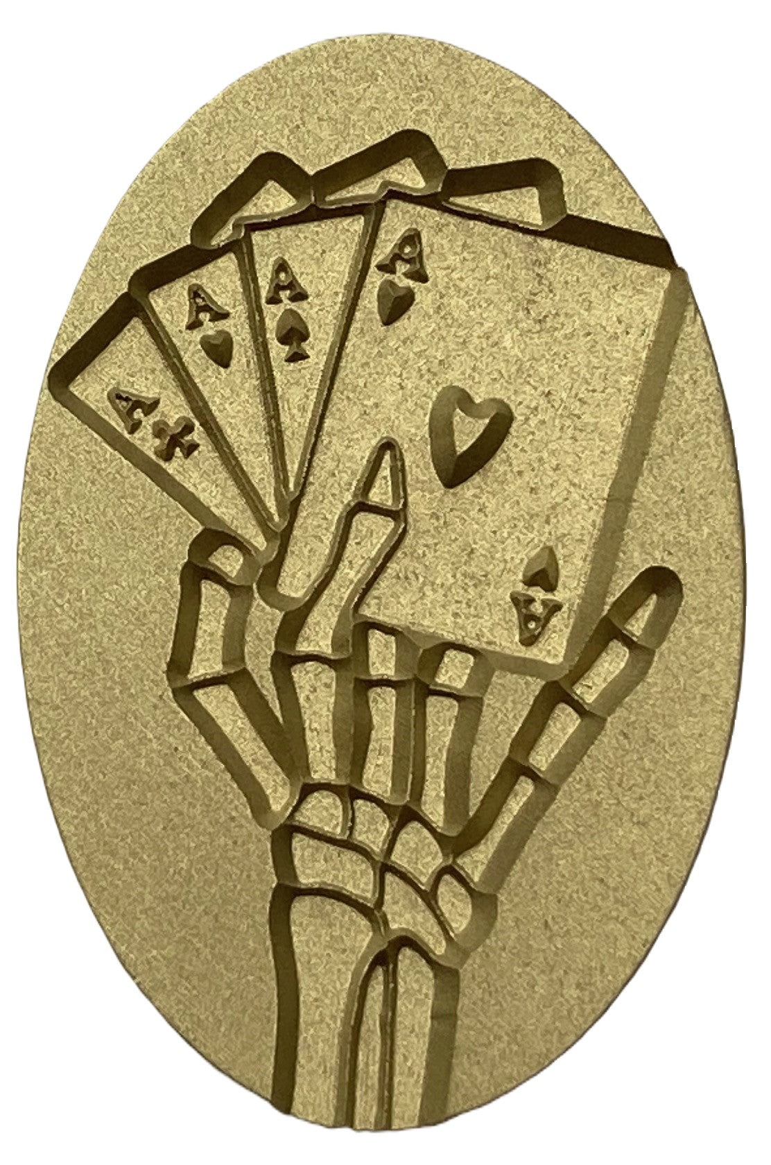 Skeletal Hand holding 4 Aces - wax seal stamp