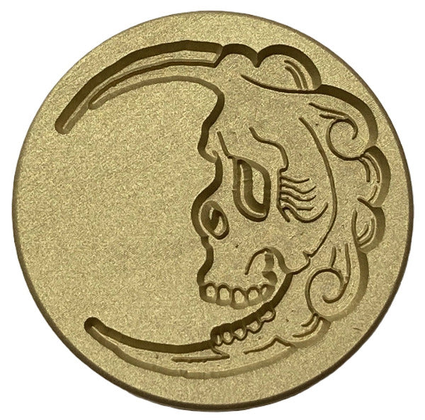 Skull inside Crescent Moon - wax seal stamp