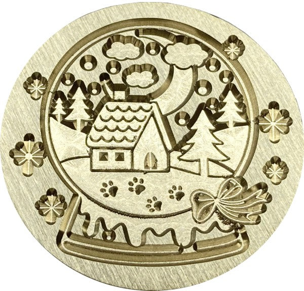 Winter Scene inside Snow Globe - Wax Seal Stamp head