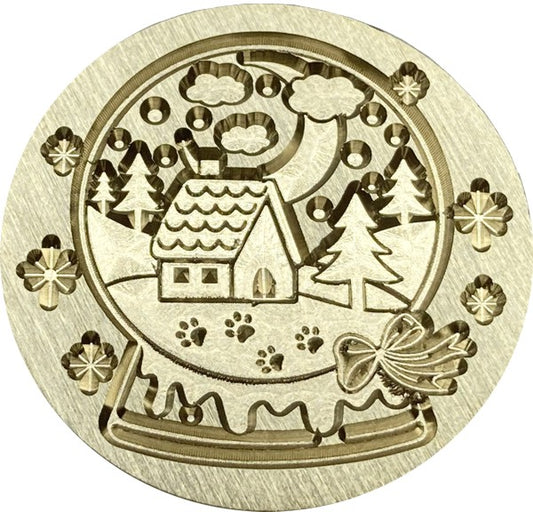 Winter Scene inside Snow Globe - Wax Seal Stamp head