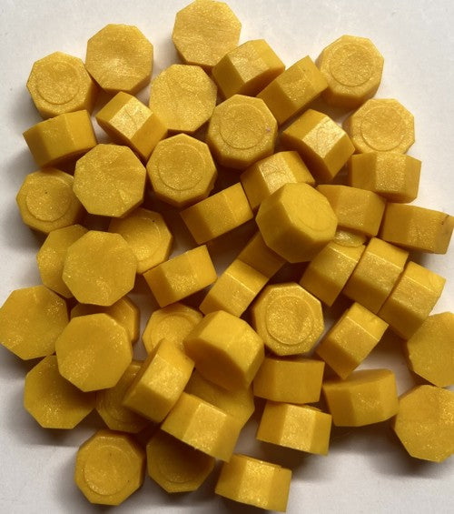 Sunflower Yellow/Gold (solid) Sealing Wax Beads for Envelopes & Invitations, approx. 250 beads (3 oz)