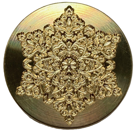 Intricate Snowflake Mandala for Christmas - 1.2" diameter Wax Seal Stamp Head