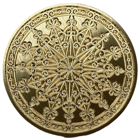 Mandala with Scroll Border Wax Seal Stamp head, beautiful intricate design!