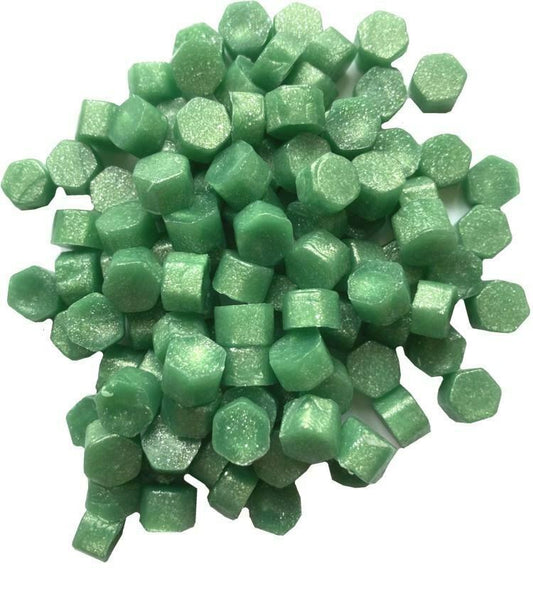 Shimmering Green Sealing Wax Beads for Envelopes & Invitations, approx 250 beads