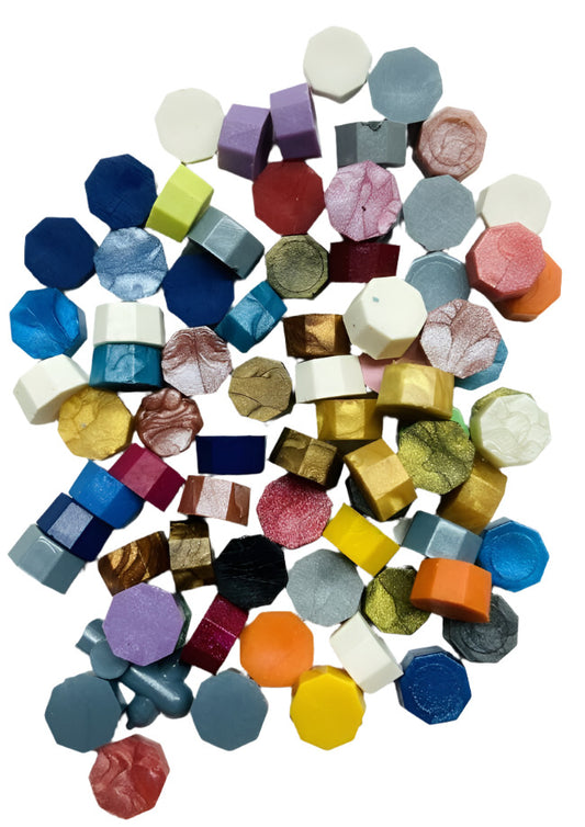 Vibrant Color Mix hex-shaped Sealing Wax Beads (3 ounces - approx 250 beads)