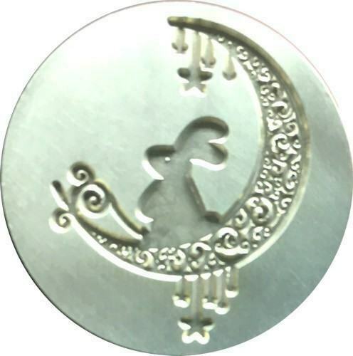 Bunny Rabbit inside Crescent Mandala Moon wax seal stamp