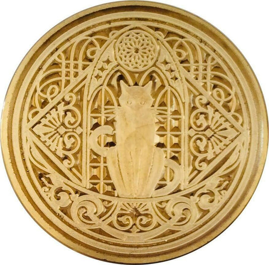 Stunning Art Deco-style Cat Wax Seal Stamp Head - 1.2" diameter
