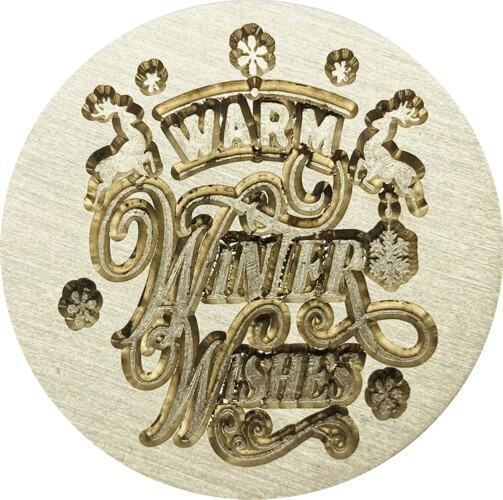 Warm Winter Wishes 1.2" diameter Wax Seal Stamp head