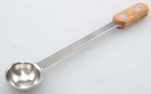Basic Wax Melting Spoon, metal with wood on end of handle, 4 1/2" long