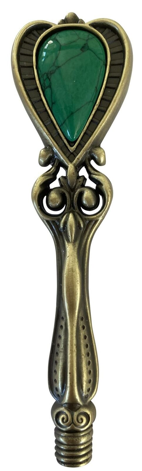 Green Sceptre-style wax seal stamp handle, 3" tall Antique Brass tone, Gorgeous!