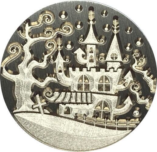 Whimsical Scary Castle with Tree 1" diameter Wax Seal Stamp head, for Halloween!