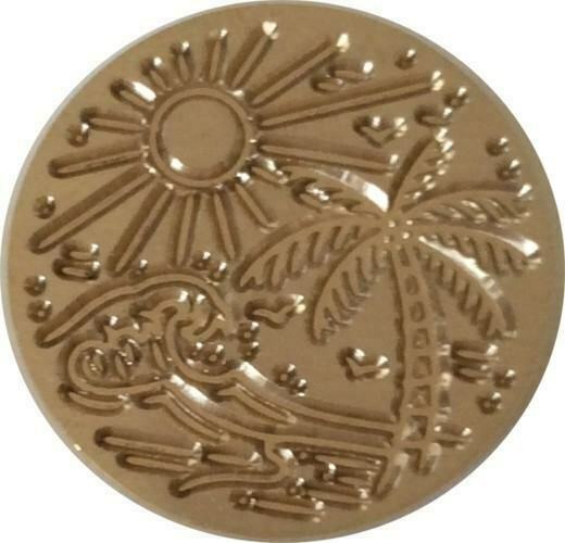 Palm Tree, Sea and Sun beach scene Wax Seal Stamp Head