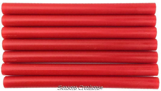 Bright Red (somewhat glossy) Flexible Glue Gun Sealing Wax - 7 Sticks (5 inches long, full-size)