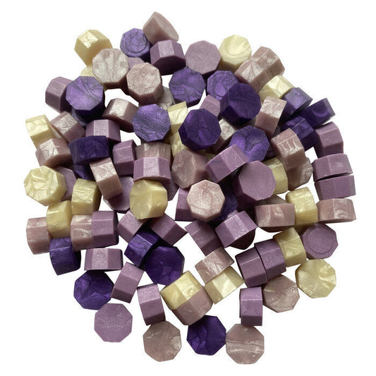 Dk Purple, Lt Purple, Lavender, & Ivory Sealing Wax Bead Mix (approx 250 total beads)