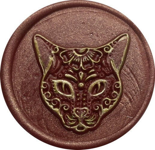 Cat Sugar Skull Wax Seal Stamp Head