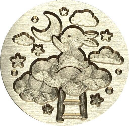 Bunny in the Clouds, Reaching for the Moon - Wax Seal Stamp head