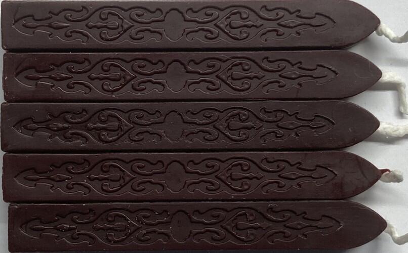 Mahogany (deep burgundy / brown) Sealing Wax (with wick), 5 Sticks, Wax Seals!