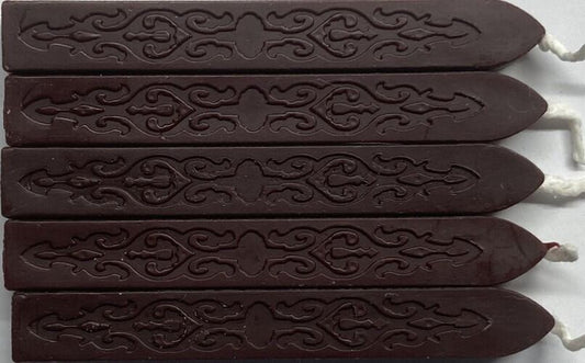 Mahogany (deep burgundy / brown) Sealing Wax (with wick), 5 Sticks, Wax Seals!