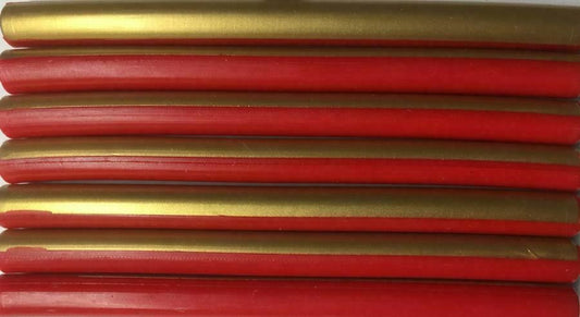 Bright Red and Gold 2-tone glue gun sealing wax - 7 sticks