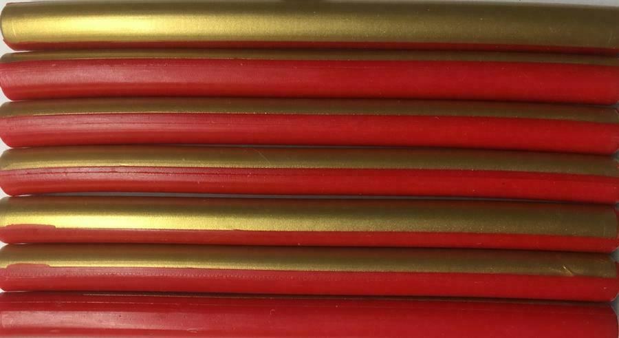 Bright Red and Gold 2-tone glue gun sealing wax - 7 sticks