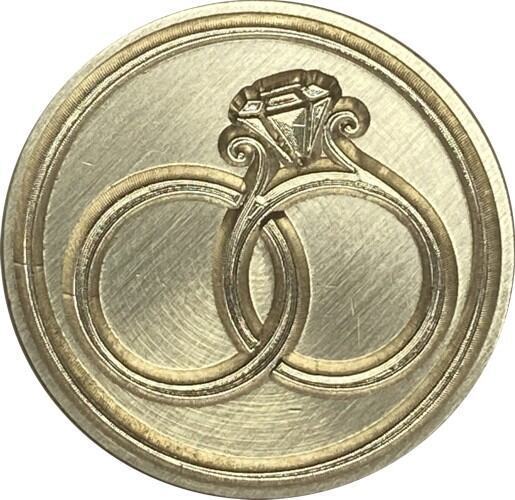 Wedding Rings beautifully-engraved 1" diameter Wax Seal Stamp head