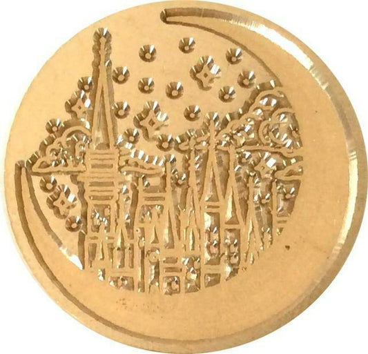 Castles inside crescent moon - wax seal stamp