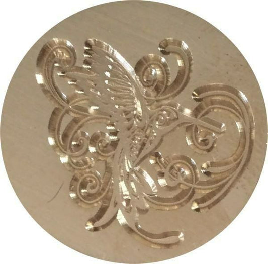 Hummingbird, Tiny Intricate Bird Wax Seal Stamp Head, 1" diameter